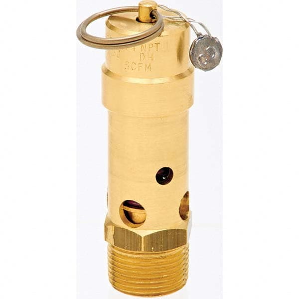 3/4″ Inlet, ASME Safety Valve MNPT Ends, 300 Max psi, Brass