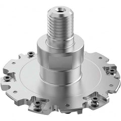 Seco - Combimaster Connection, 1/4" Cutting Width, 1.3228" Depth of Cut, 4" Cutter Diam, 12 Tooth Indexable Slotting Cutter - Exact Tool & Supply