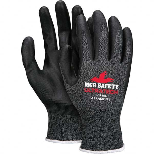 MCR Safety - Size M, ANSI Cut Lvl 2, ANSI Puncture Lvl 2, ANSI Abrasion Lvl 3, Foam Nitrile Coated Cut & Puncture Resistant Gloves - Exact Tool & Supply