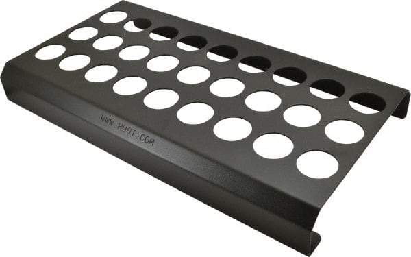 Huot - 27 Collet, ER40 Steel Collet Rack and Tray - 9-1/8 Inch Wide x 2 Inch High x 17 Inch Long - Exact Tool & Supply