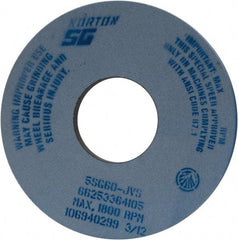 Norton - 14" Diam x 5" Hole x 1-1/2" Thick, J Hardness, 60 Grit Surface Grinding Wheel - Ceramic, Type 5, Medium Grade, 1,800 Max RPM, Vitrified Bond, One-Side Recess - Exact Tool & Supply