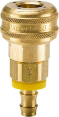 Parker - Push-Lok Hose Barb Industrial Pneumatic Hose Coupler - Brass, 1/4" Body Diam, 3/8" Hose ID - Exact Tool & Supply