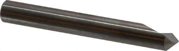 SGS - 1/4" Head Diam, 1/4" Shank Diam, 1 Flute 90° Solid Carbide Countersink - Bright Finish, 2" OAL, Single End, Straight Shank, Right Hand Cut - Exact Tool & Supply