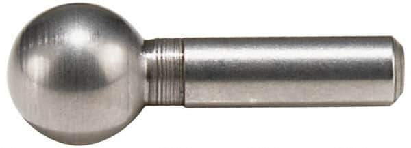 Jergens - 1/2" Ball Diam, 1/4" Shank Diam, Steel Standard Tooling Ball - 1-1/2" Ball Center to Shank Bottom - Exact Tool & Supply