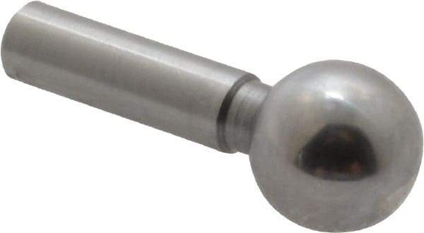 Jergens - 1/4" Ball Diam, 1/8" Shank Diam, Steel Standard Tooling Ball - 9/16" Ball Center to Shank Bottom - Exact Tool & Supply