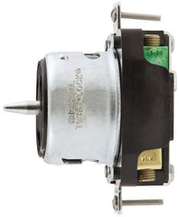 Hubbell Wiring Device-Kellems - 125 VAC, 50 Amp, Self Grounding Receptacle - 2 Poles, 3 Wire, Female End, Black - Exact Tool & Supply