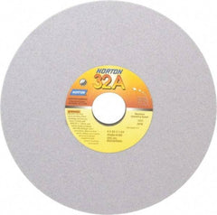 Norton - 8" Diam x 1-1/4" Hole x 3/4" Thick, K Hardness, 80 Grit Surface Grinding Wheel - Aluminum Oxide, Type 1, Medium Grade, 3,600 Max RPM, Vitrified Bond, No Recess - Exact Tool & Supply