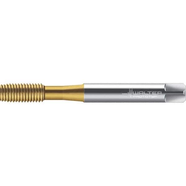 Walter-Prototyp - M6x1.00 DIN 2174 6GX 5.590 Thread Limit Semi-Bottoming Thread Forming Tap - Powdered Metal High Speed Steel, TiN Finish, 80mm OAL, 10mm Thread Length, Right Hand Thread, Series TC420 - Exact Tool & Supply