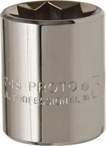 Proto - 3/4", 1/2" Drive, Standard Hand Socket - 8 Points, 1-1/2" OAL, Alloy Steel, Chrome Finish - Exact Tool & Supply