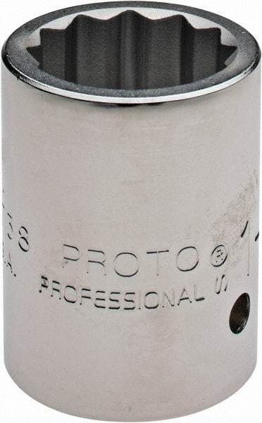 Proto - 1-3/16", 1" Drive, Standard Hand Socket - 12 Points, 2-7/16" OAL - Exact Tool & Supply