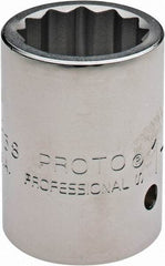 Proto - 1-3/16", 1" Drive, Standard Hand Socket - 12 Points, 2-7/16" OAL - Exact Tool & Supply