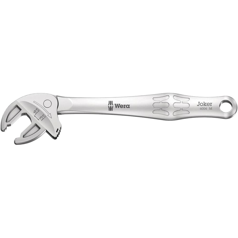 Wera - Spanner Wrenches & Sets; Tool Type: Adjustable Ratcheting Wrench ; Minimum Capacity (mm): 13 ; Minimum Capacity (Inch): 1/2 ; Maximum Capacity (mm): 16.000 ; Maximum Capacity (Inch): 5/8 ; Overall Length (Inch): 8.27 - Exact Tool & Supply