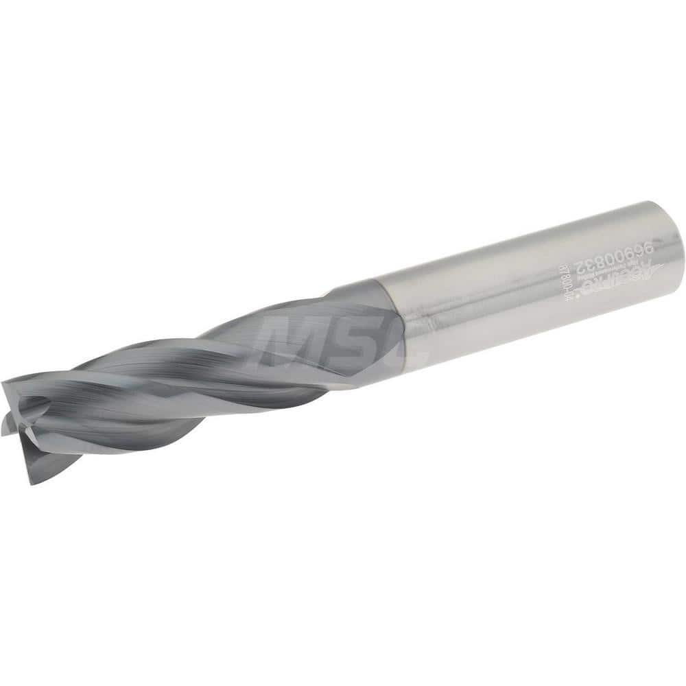 Accupro - 1/2", 1-1/2" LOC, 1/2" Shank Diam, 3" OAL, 4 Flute Carbide Square End Mill - Exact Tool & Supply