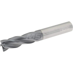 Accupro - 1/2", 1-1/2" LOC, 1/2" Shank Diam, 3" OAL, 4 Flute Carbide Square End Mill - Exact Tool & Supply