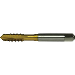 Greenfield Threading - #10-24 UNC2-Flute TiN Finish High Speed Steel Spiral Point Tap - Exact Tool & Supply