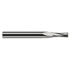 End Mills for Composites - 0.0312″ (1/32″) Cutter Diameter × 0.0930″ (3/32″) Length of Cut Carbide Square Chipbreaker Cutter, 4 Flutes - Exact Tool & Supply