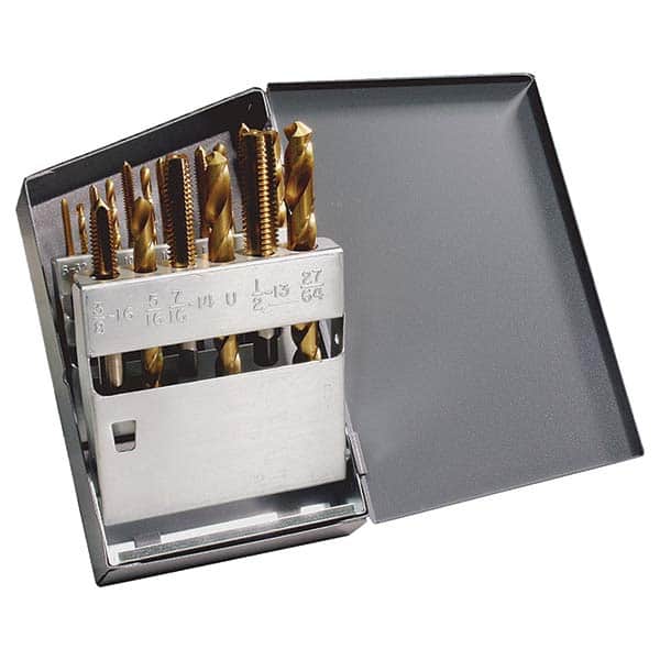 Greenfield Threading - Tap & Drill Sets Minimum Tap Thread Size (Inch): #6-32 Maximum Tap Thread Size (Inch): 1/2-13 - Exact Tool & Supply