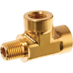 USA Sealing - 1/2" Brass Pipe Run Tee - Exact Tool & Supply
