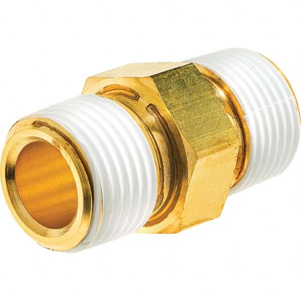 USA Sealing - 1/2" Brass Pipe Hex Nipple - Exact Tool & Supply