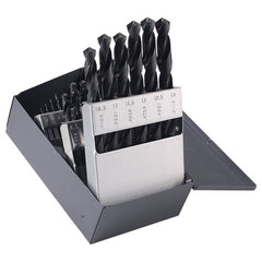 ‎1mm-13mm RHS / RHC HSS 118 Degree Radial Point General Purpose Jobber Lengh Drill Set - Steam Oxide - Exact Tool & Supply