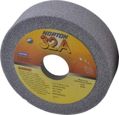 Norton - 5" Diam, 1-1/4" Hole Size, 1-1/2" Overall Thickness, 46 Grit, Type 6 Tool & Cutter Grinding Wheel - Coarse Grade, Aluminum Oxide, K Hardness, Vitrified Bond, 4,585 RPM - Exact Tool & Supply