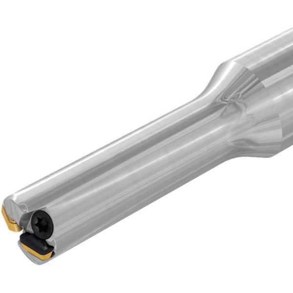 Iscar - Indexable High-Feed End Mills; Cutting Diameter (mm): 2.20 ; Maximum Depth of Cut (mm): 0.60 ; Shank Type: Cylindrical ; Shank Diameter (mm): 12.00 ; Number of Cutter Inserts: 2 ; Insert Style: FFT3 - Exact Tool & Supply