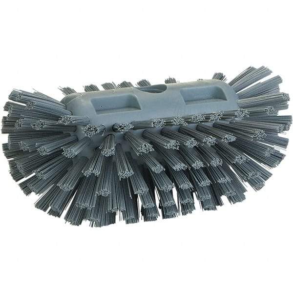 Vikan - 1-1/2" Bristle Length, Polyester Utility Scrub Brush - 8" Long x 5-1/2" Wide Head, 8" OAL, Gray, Polypropylene Block - Exact Tool & Supply