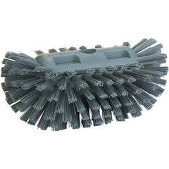 Vikan - 1-1/2" Bristle Length, Polyester Utility Scrub Brush - 8" Long x 5-1/2" Wide Head, 8" OAL, Gray, Polypropylene Block - Exact Tool & Supply
