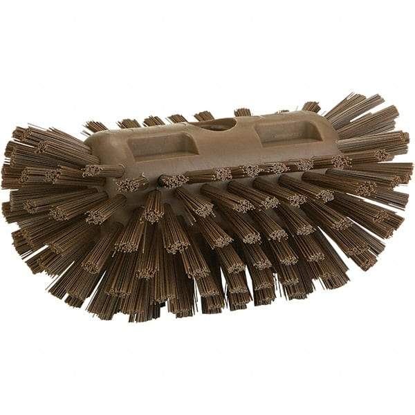 Vikan - 1-1/2" Bristle Length, Polyester Utility Scrub Brush - 8" Long x 5-1/2" Wide Head, 8" OAL, Brown, Polypropylene Block - Exact Tool & Supply