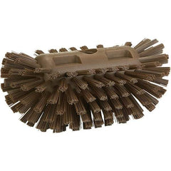Vikan - 1-1/2" Bristle Length, Polyester Utility Scrub Brush - 8" Long x 5-1/2" Wide Head, 8" OAL, Brown, Polypropylene Block - Exact Tool & Supply