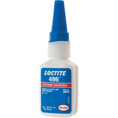 Loctite - 1 oz Bottle Clear Instant Adhesive - 496 SUPERBONDER 1OZ LOCTITE SPRBNDR ADHS - Exact Tool & Supply