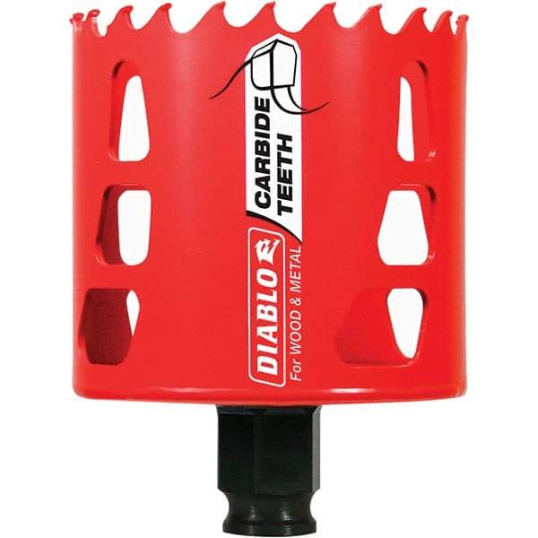 Freud - 2-3/4" Diam, 2-3/8" Cutting Depth, Hole Saw - Carbide-Tipped Saw, Toothed Edge - Exact Tool & Supply