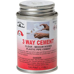 Black Swan - 1/4 Pt Medium Bodied Cement - Clear, Use with ABS, PVC & CPVC up to 6" Diam - Exact Tool & Supply