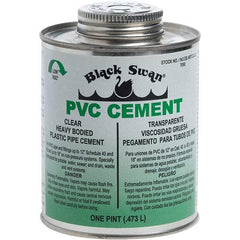 Black Swan - 1 Pt Heavy Duty Cement - Clear, Use with PVC - Exact Tool & Supply