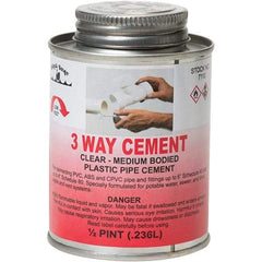 Black Swan - 1/2 Pt Medium Bodied Cement - Clear, Use with ABS, PVC & CPVC up to 6" Diam - Exact Tool & Supply