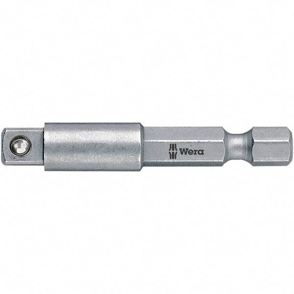 Wera - Socket Adapters & Universal Joints Type: Square-Drive to Hex Bit Adapter Male Size: 1/4 - Exact Tool & Supply