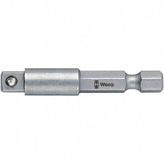 Wera - Socket Adapters & Universal Joints Type: Square-Drive to Hex Bit Adapter Male Size: 1/4 - Exact Tool & Supply