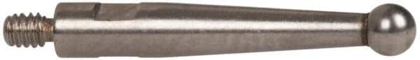 TESA Brown & Sharpe - 2mm Ball Diam, Steel, Ball Test Indicator Contact Point - 1/2" Contact Point Length, Use with Brown & Sharpe BesTest 599 Series - Exact Tool & Supply