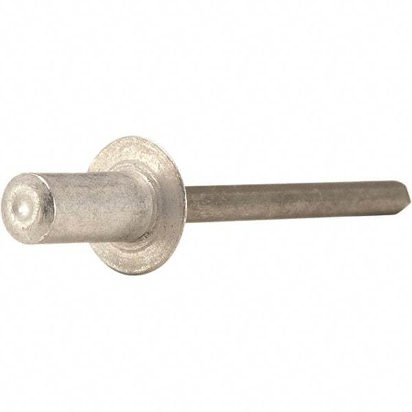STANLEY Engineered Fastening - Size 5 Dome Head Aluminum Closed End Blind Rivet - Steel Mandrel, 0.126" to 0.187" Grip, 5/32" Head Diam, 0.16" to 0.164" Hole Diam, - Exact Tool & Supply