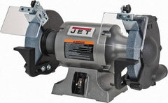 Jet - 8" Wheel Diam x 1" Wheel Width, 1 hp Grinder - 5/8" Arbor Hole Diam, 1 Phase, 3,450 Max RPM, 115 Volts - Exact Tool & Supply