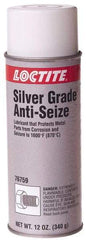 Loctite - 12 oz Aerosol High Temperature Anti-Seize Lubricant - Silver Colored, 1,600°F, Silver Colored, Water Resistant - Exact Tool & Supply