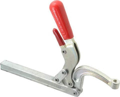 De-Sta-Co - 3558.58 N Load Capacity, 2.72" Throat Depth, 10.86" OAL, Carbon Steel, Hold Down Plier Clamp - M10 Spindle, Red Handle, Spindle End - Exact Tool & Supply