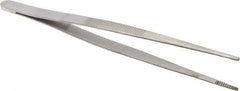 General - 6" OAL Utility Tweezers - Blunt, Serrated Points - Exact Tool & Supply