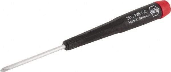 Wiha - #0, 5-11/16" OAL, Standard Phillips Screwdriver - 2" Blade Length, Ergonomic Handle - Exact Tool & Supply