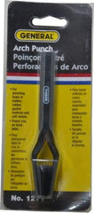 General - 3/8" Arch Punch - 4-1/2" OAL, Steel - Exact Tool & Supply