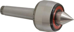 Rohm - MT3 Taper Shank, 2.362" Head Diam 500 Lb Capacity Live Center - 5,000 Max RPM, 1.661" Head Length, 63/64" Point Diam, 1.221" Point Len, 1,100 Lb Max Workpc, 6.319" OAL, Standard Point - Exact Tool & Supply