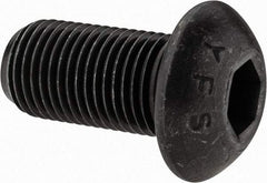 Value Collection - 1/2-20 UNF Hex Socket Drive, Button Screw - Alloy Steel, Black Oxide Finish, Fully Threaded, 1" Length Under Head - Exact Tool & Supply