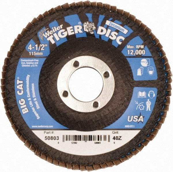 Weiler - Flap Disc - Phenolic Backing, Arbor Attaching System - Exact Tool & Supply