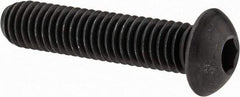 Value Collection - 3/8-16 UNC Hex Socket Drive, Button Screw - Alloy Steel, Black Oxide Finish, Fully Threaded, 1-3/4" Length Under Head - Exact Tool & Supply