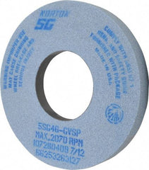 Norton - 12" Diam x 5" Hole x 1-1/2" Thick, G Hardness, 46 Grit Surface Grinding Wheel - Ceramic, Type 5, Coarse Grade, 2,070 Max RPM, Vitrified Bond, One-Side Recess - Exact Tool & Supply